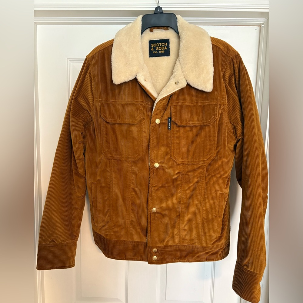 Scotch & Soda - faux shearling corduroy trucker jacket - worn 3 times size large